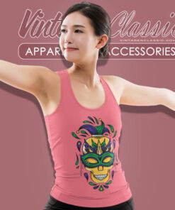 Mardi Gras Skull Mask Tank Top Racerback