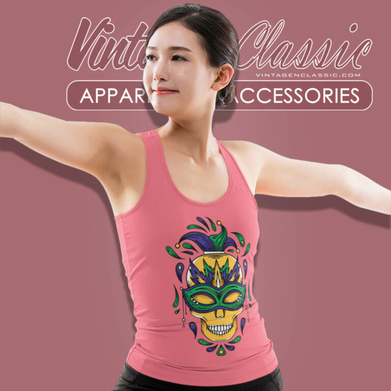 Mardi Gras Skull Mask Tank Top Racerback Mardi Gras Skull Mask Tank Top Racerback