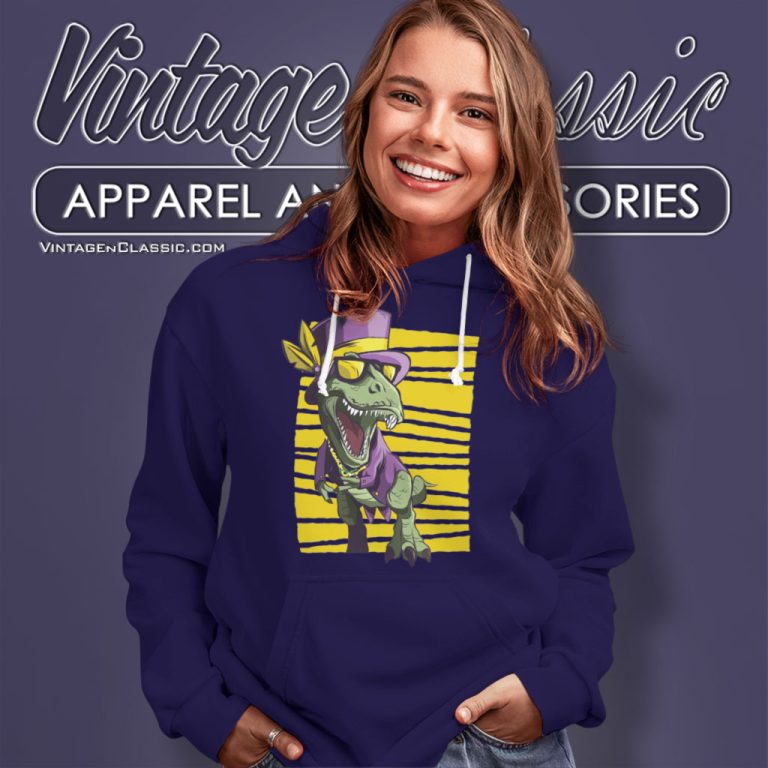 Mardi Gras Trex Dinosaur Hoodie Mardi Gras Trex Dinosaur Hoodie