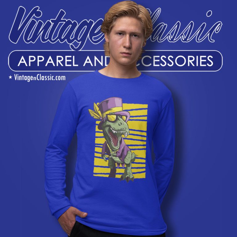 Mardi Gras Trex Dinosaur Long Sleeve Tee Mardi Gras Trex Dinosaur Long Sleeve Tee
