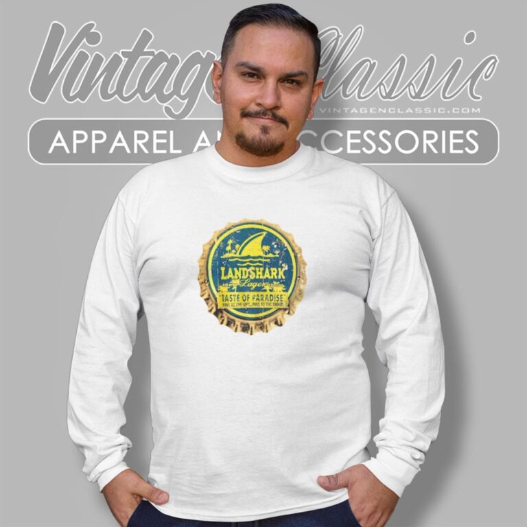 Margaritaville Landshark Beer Bottle Cap Long Sleeve Tee Margaritaville Landshark Beer Bottle Cap Long Sleeve Tee