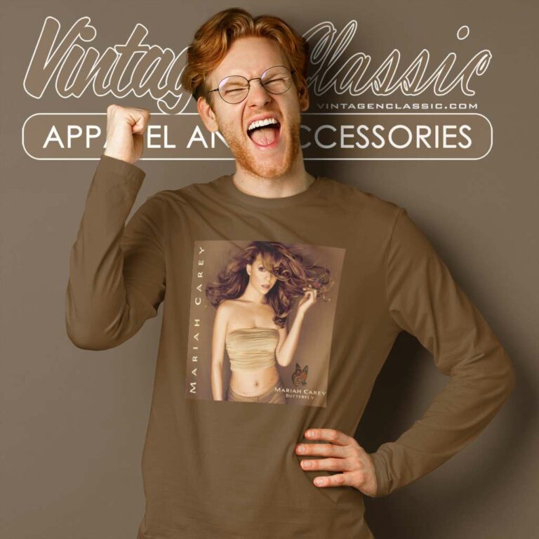 Mariah Carey 6th Butterfly Album Cover Long Sleeve Tee 1 Mariah Carey 6th Butterfly Album Cover Long Sleeve Tee 1