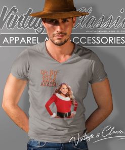 Mariah Carey Christmas Shirt Oh No Shes Back Again V Neck TShirt