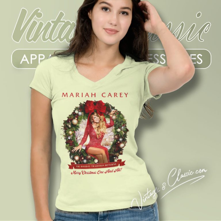 Mariah Carey Christmas Tour 2023 V Neck TShirt Mariah Carey Christmas Tour 2023 V Neck TShirt
