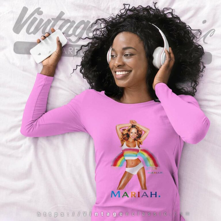 Mariah Carey Rainbow Album Cover Long Sleeve Tee 1 Mariah Carey Rainbow Album Cover Long Sleeve Tee 1