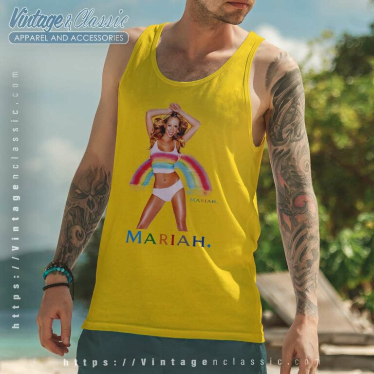 Mariah Carey Rainbow Album Cover Tank Top Racerback 1 Mariah Carey Rainbow Album Cover Tank Top Racerback 1