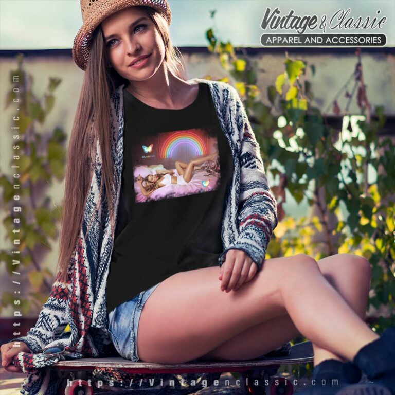 Mariah Carey Rainbow Vibers On Bed Women TShirt 1 Mariah Carey Rainbow Vibers On Bed Women TShirt 1