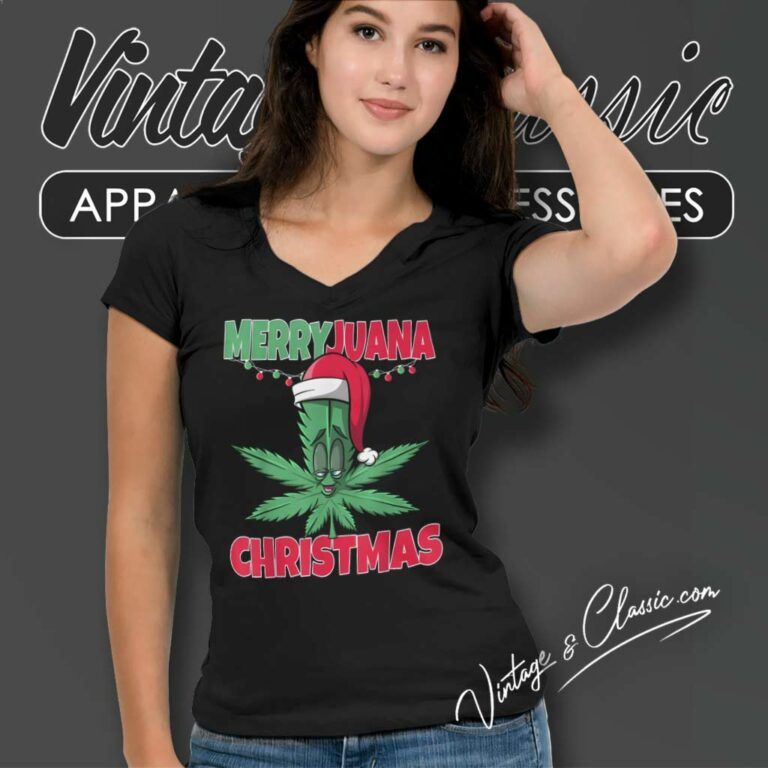 Marijuana Christmas Funny Marijuana V Neck TShirt Marijuana Christmas Funny Marijuana V Neck TShirt