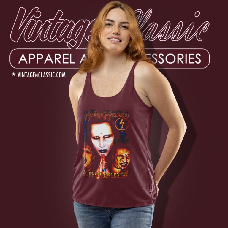 Marilyn Manson Antichrist Superstar Portrait Tank Top Racerback Marilyn Manson Antichrist Superstar Portrait Tank Top Racerback