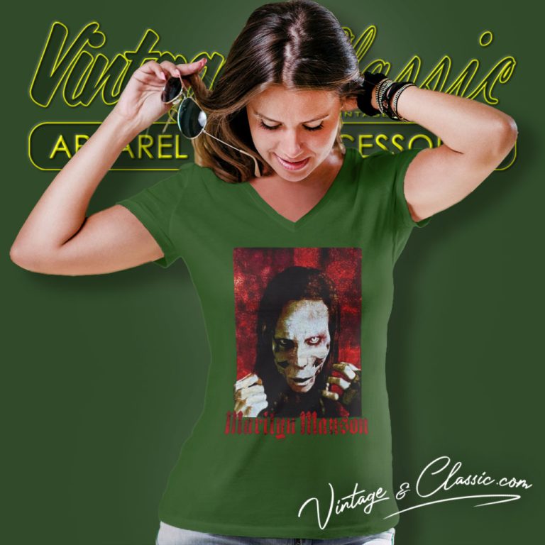 Marilyn Manson Ape Of God V Neck TShirt Marilyn Manson Ape Of God V Neck TShirt