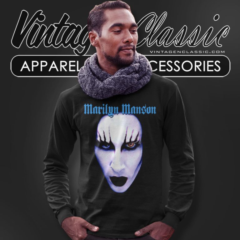 Marilyn Manson Blue Face Long Sleeve Tee Marilyn Manson Blue Face Long Sleeve Tee