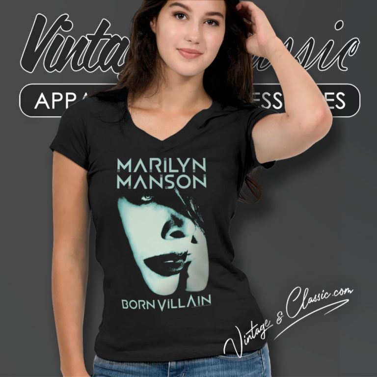 Marilyn Manson Born Villain V Neck TShirt Marilyn Manson Born Villain V Neck TShirt