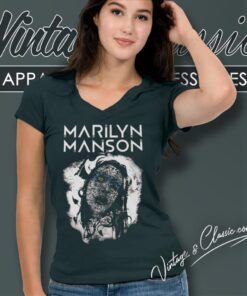 Marilyn Manson Gothic Style V Neck TShirt