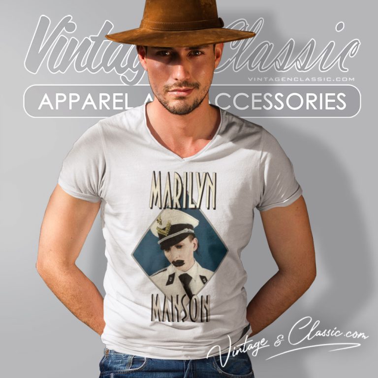 Marilyn Manson Grotesk Burlesk V Neck TShirt Marilyn Manson Grotesk Burlesk V Neck TShirt