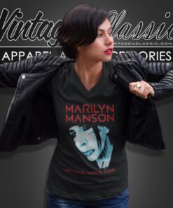 Marilyn Manson Hey Cruel World Tour V Neck TShirt