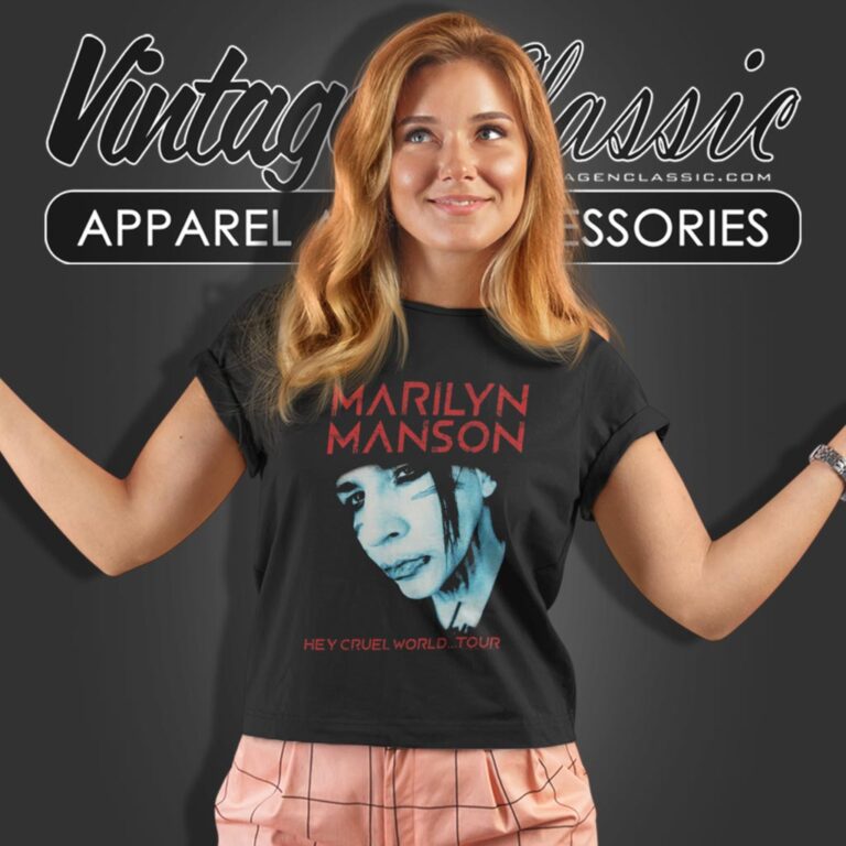 Marilyn Manson Hey Cruel World Tour Women T Shirt Marilyn Manson Hey Cruel World Tour Women T Shirt