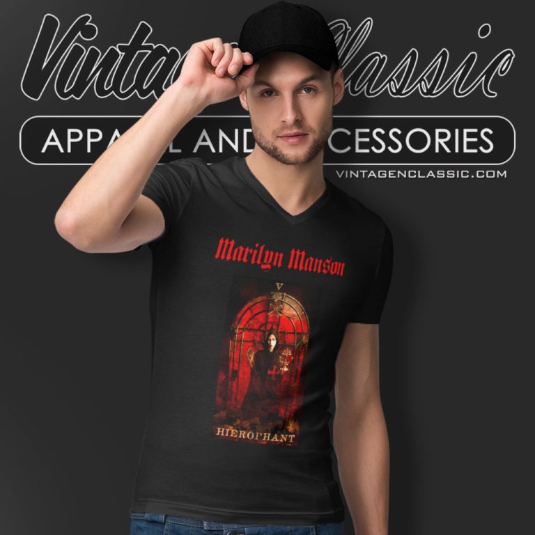 Marilyn Manson Hierophant V Neck TShirt Marilyn Manson Hierophant V Neck TShirt