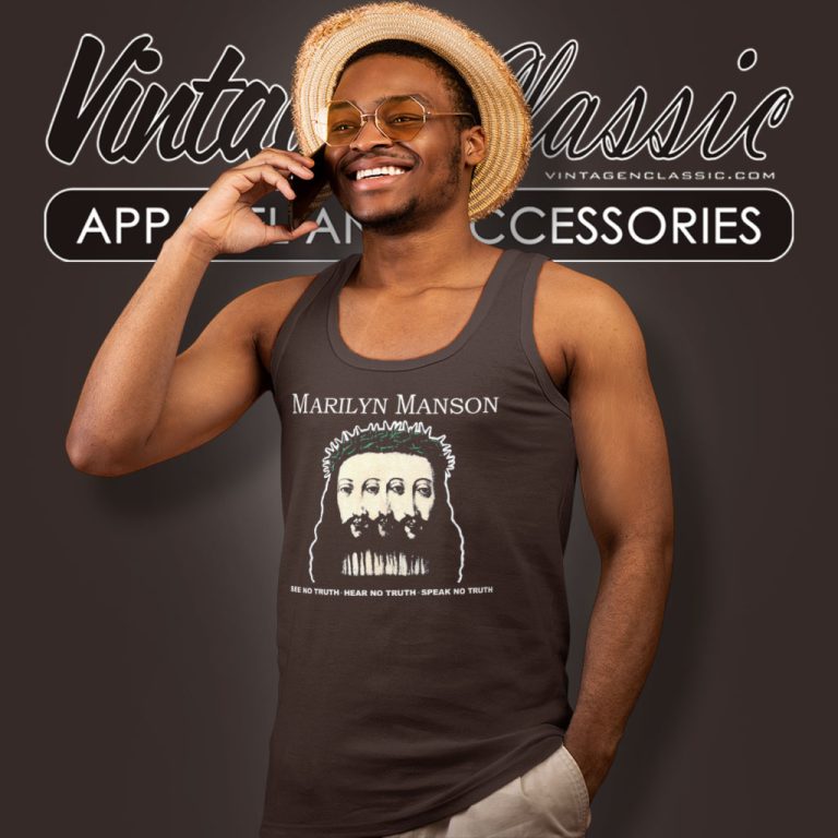 Marilyn Manson Shirt Believe Goth Rock Tour Tank Top Racerback Marilyn Manson Shirt Believe Goth Rock Tour Tank Top Racerback