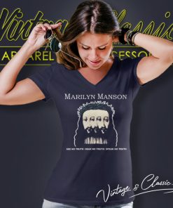 Marilyn Manson Shirt Believe Goth Rock Tour V Neck TShirt