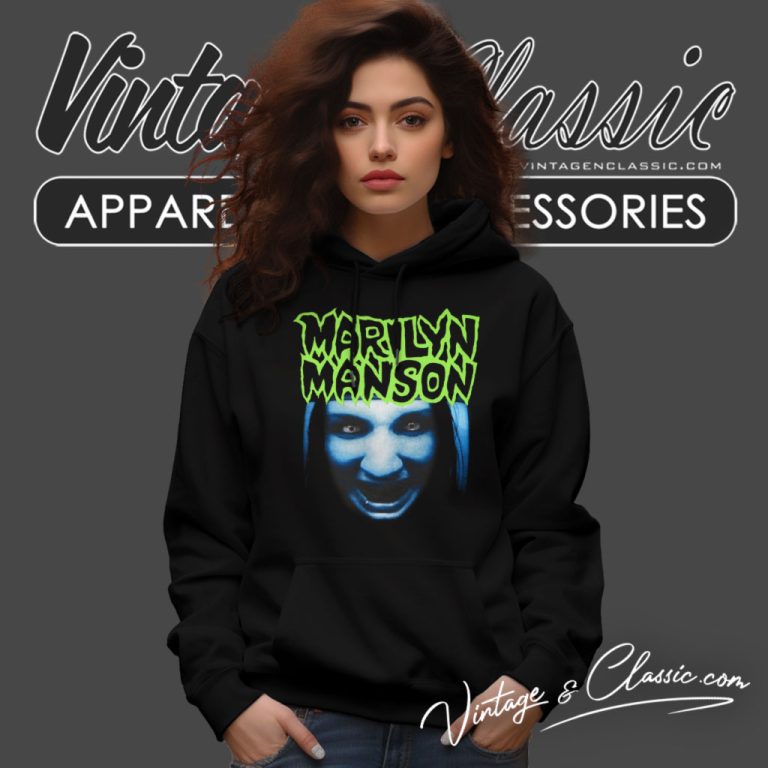 Marilyn Manson Shirt Insanely Rare Blue Face Hoodie Marilyn Manson Shirt Insanely Rare Blue Face Hoodie
