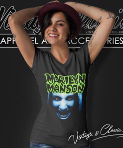 Marilyn Manson Shirt Insanely Rare Blue Face V Neck TShirt