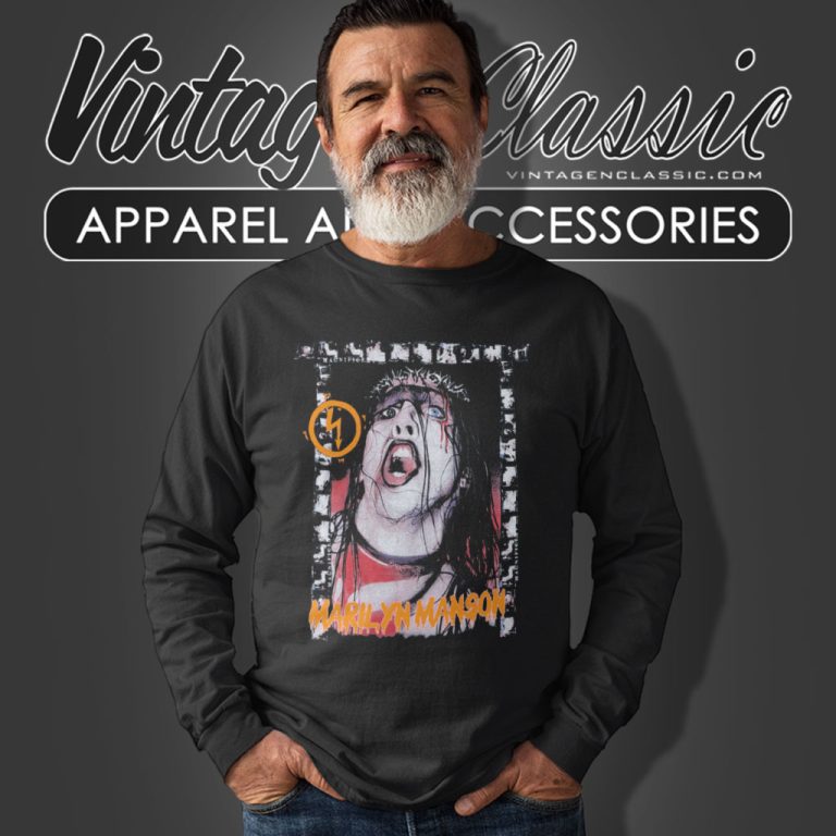 Marilyn Manson Shirt Punk Goth Cradle Long Sleeve Tee Marilyn Manson Shirt Punk Goth Cradle Long Sleeve Tee