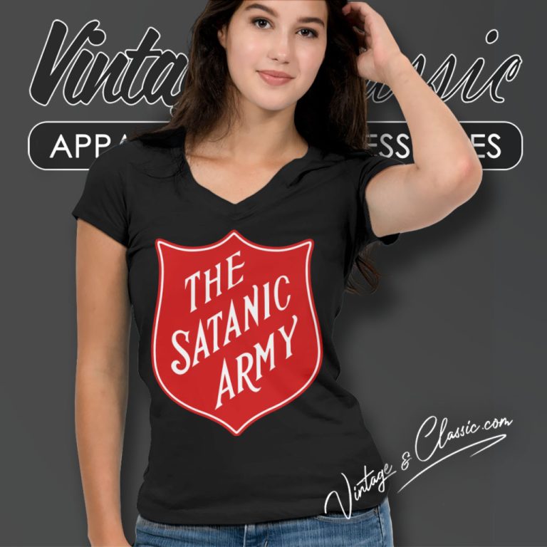 Marilyn Manson Shirt The Satanic Army Tour V Neck TShirt Marilyn Manson Shirt The Satanic Army Tour V Neck TShirt