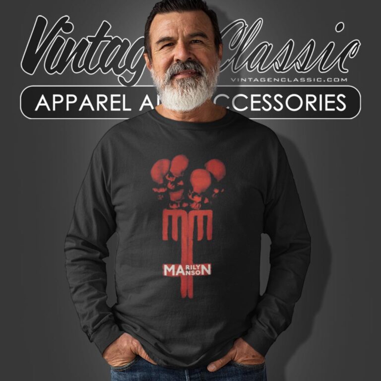 Marilyn Manson Skull Cross Long Sleeve Tee Marilyn Manson Skull Cross Long Sleeve Tee