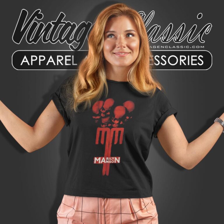 Marilyn Manson Skull Cross Women T Shirt Marilyn Manson Skull Cross Women T Shirt