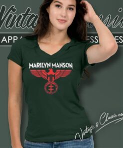Marilyn Manson Spread Eagle Tour Shirt 5 Marilyn Manson Spread Eagle Tour V Neck TShirt