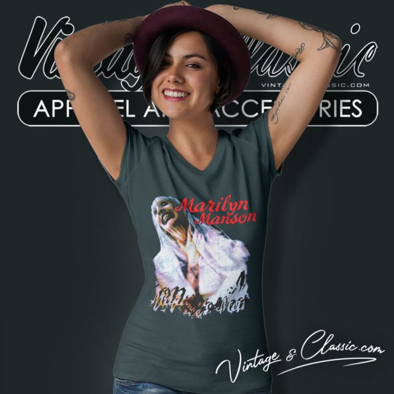 Marilyn Manson Sweet Dreams V Neck TShirt Marilyn Manson Sweet Dreams V Neck TShirt