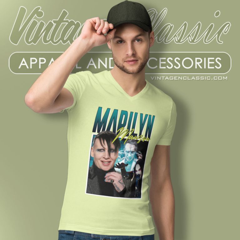 Marilyn Manson Vintage V Neck TShirt Marilyn Manson Vintage V Neck TShirt