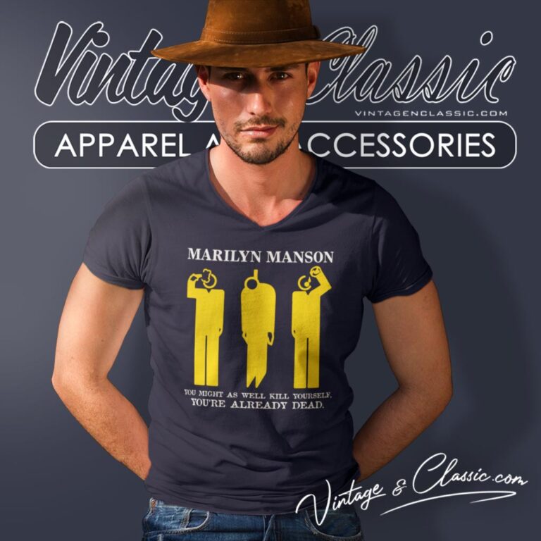 Marilyn Manson Youre Already Dead V Neck TShirt Marilyn Manson Youre Already Dead V Neck TShirt