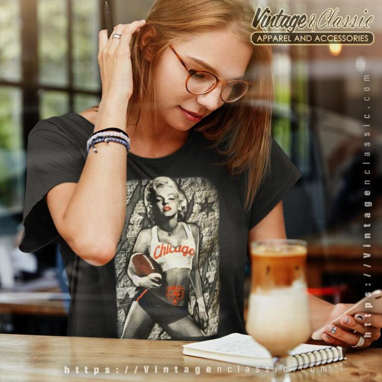 Marilyn Monroe Chicago Bears Women TShirt Marilyn Monroe Chicago Bears Women TShirt
