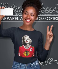 Marilyn Monroe Chicago Blackhawks Toews Long Sleeve Tee