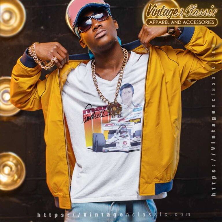 Mario Andretti Nascar Vintage V Neck TShirt Mario Andretti Nascar Vintage V Neck TShirt