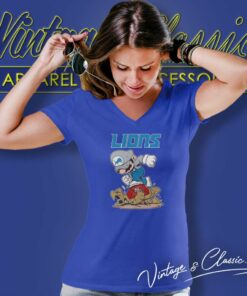 Mario Lions Stomps On San Francisco 49ers V Neck TShirt
