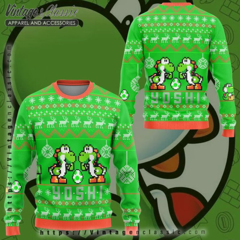 Mario Yoshi Christmas Ugly Sweater back Ugly Christmas Sweater Mario Yoshi Christmas Ugly Sweater back Ugly Christmas Sweater