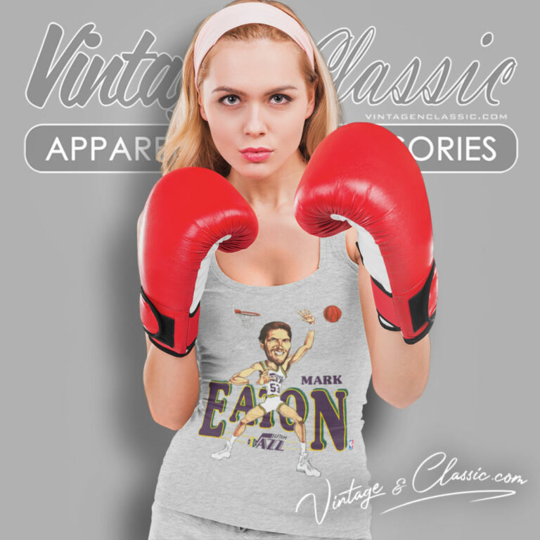 Mark Eaton Utah Jazz Caricature Tank Top Racerback Mark Eaton Utah Jazz Caricature Tank Top Racerback