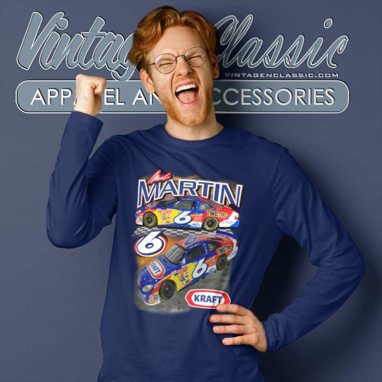Mark Martin Kraft 6 Vintage Nascar Long Sleeve Tee Mark Martin Kraft 6 Vintage Nascar Long Sleeve Tee