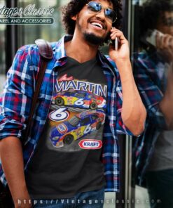 Mark Martin Kraft 6 Vintage Nascar V Neck TShirt