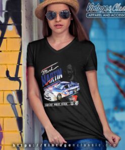 Mark Martin Nascar Hall Of Fame Valvoline V Neck TShirt