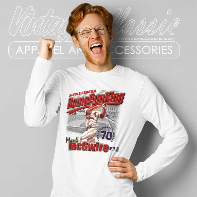 Mark Mcgwire St Louis Cardinals Home Run Long Sleeve Tee Mark Mcgwire St Louis Cardinals Home Run Long Sleeve Tee