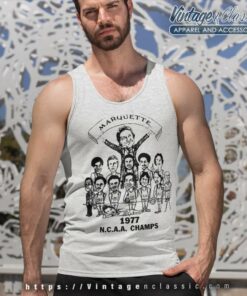 Marquette University Shirt Vintage 1977 Ncaa Champs Basketball Tank Top Racerback