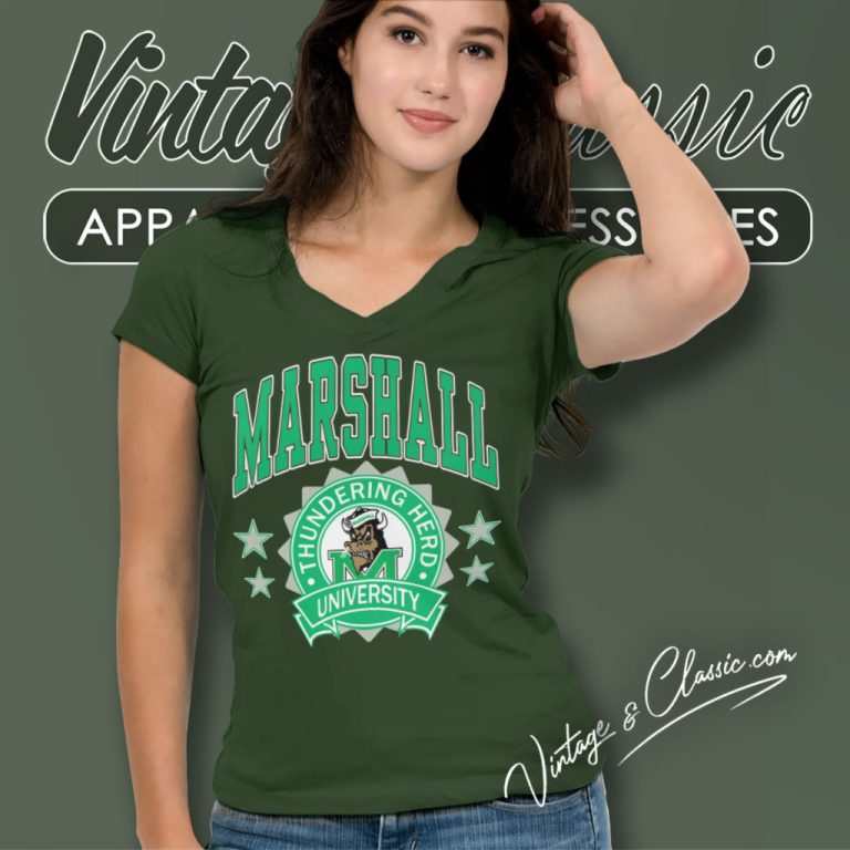 Marshall University Football Thundering Herd V Neck TShirt Marshall University Football Thundering Herd V Neck TShirt