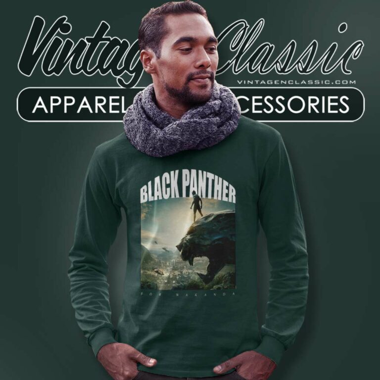 Marvel Black Panther For Wakanda Long Sleeve Tee Marvel Black Panther For Wakanda Long Sleeve Tee