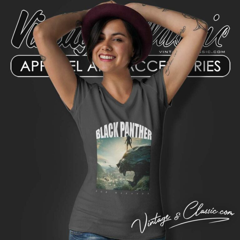 Marvel Black Panther For Wakanda V Neck TShirt Marvel Black Panther For Wakanda V Neck TShirt