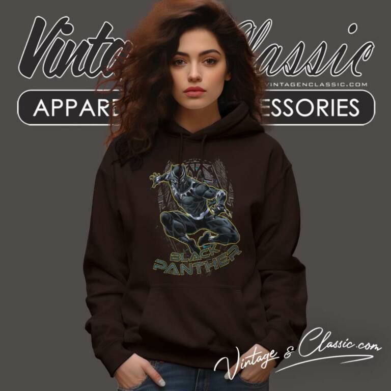 Marvel Black Panther Gold Trimmed Hoodie Marvel Black Panther Gold Trimmed Hoodie