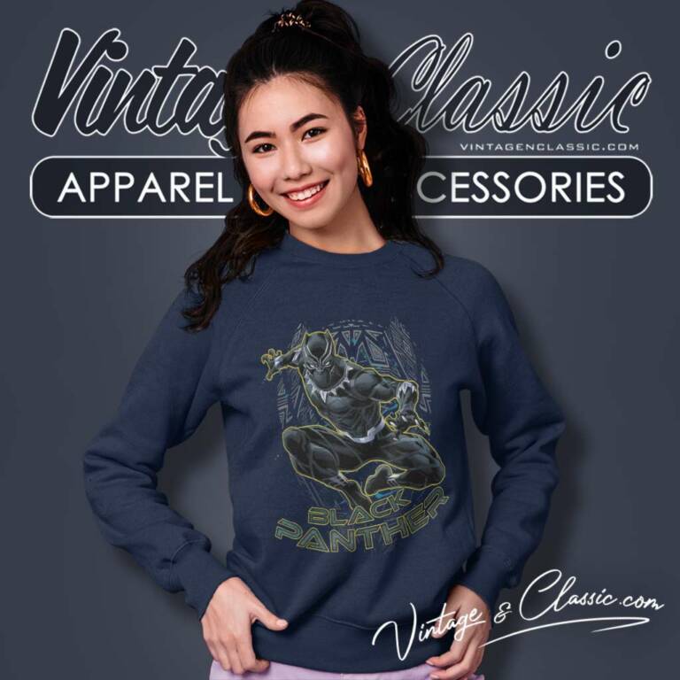 Marvel Black Panther Gold Trimmed Sweatshirt Marvel Black Panther Gold Trimmed Sweatshirt