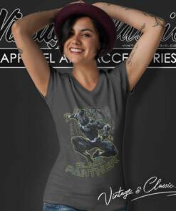 Marvel Black Panther Gold Trimmed V Neck TShirt